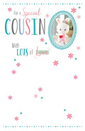 Cousin Happy Birthday Card With Lots Of Love Teddy Bright Modern
