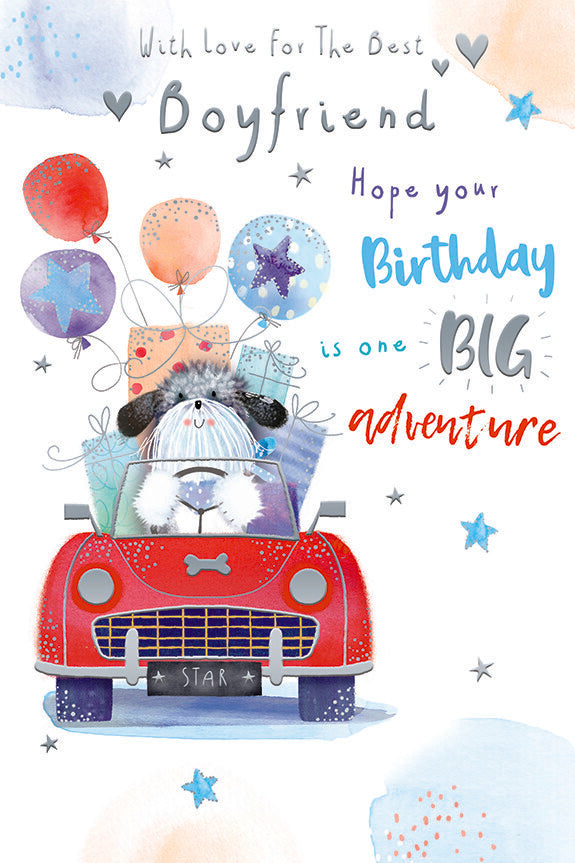 Boyfriend Birthday Card Hope Your Birthday Is One Big Adventure Cute Dog