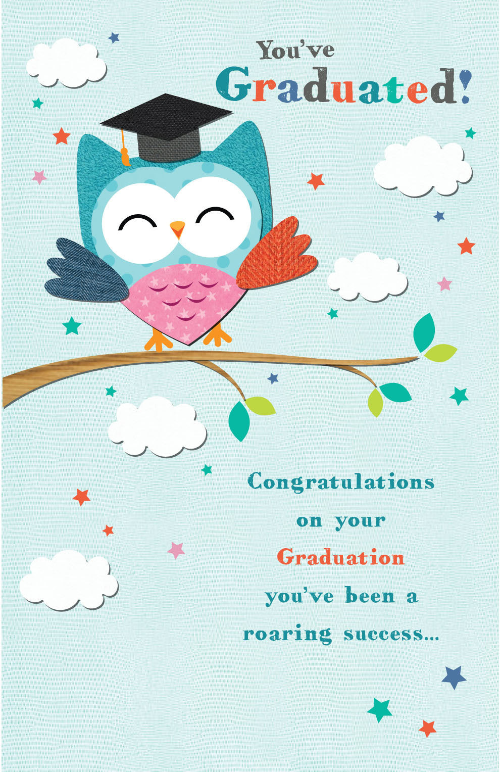 Graudated Congratulations Card On Your Graduation You've Owl Design Well Done