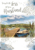 Husband Sympathy Condolence Card Sad Loss Of Your Moored Boat Design Bereavement
