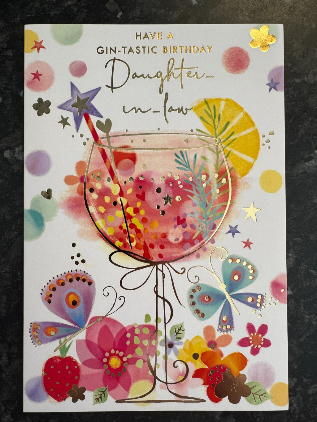 Daughter in Law Birthday Card Large Gin Cocktail Alcohol Pun Luxury Cards UK
