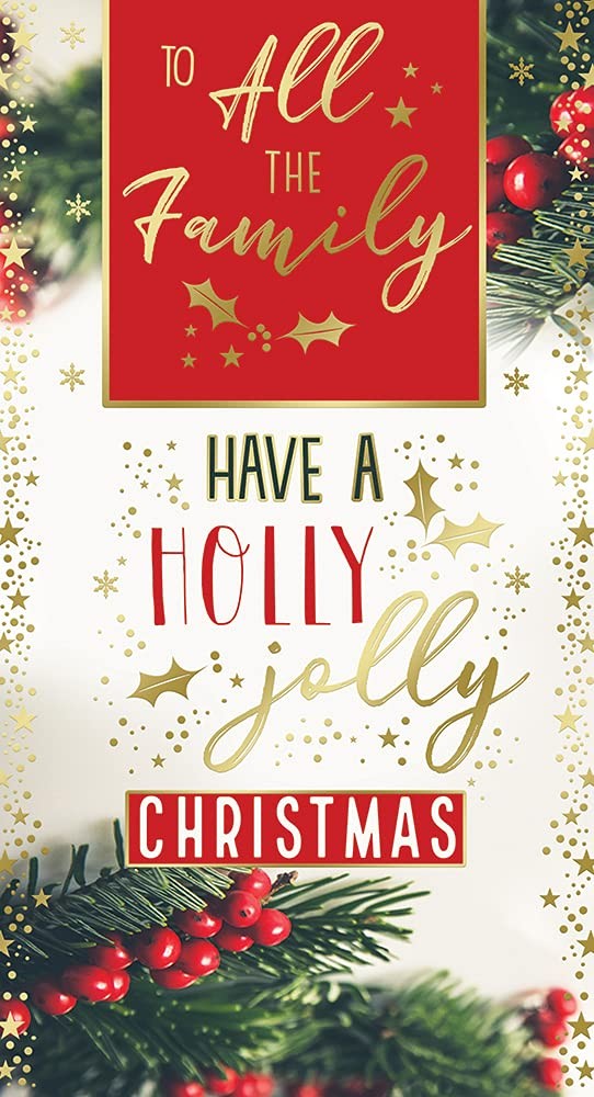 All The Family Christmas Card Have A Holly Jolly Christmas Bright Design