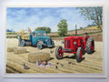Tractor Open Card Hurry Up Lads Tea Is Brewed Van Hay Blank Birthday Christmas