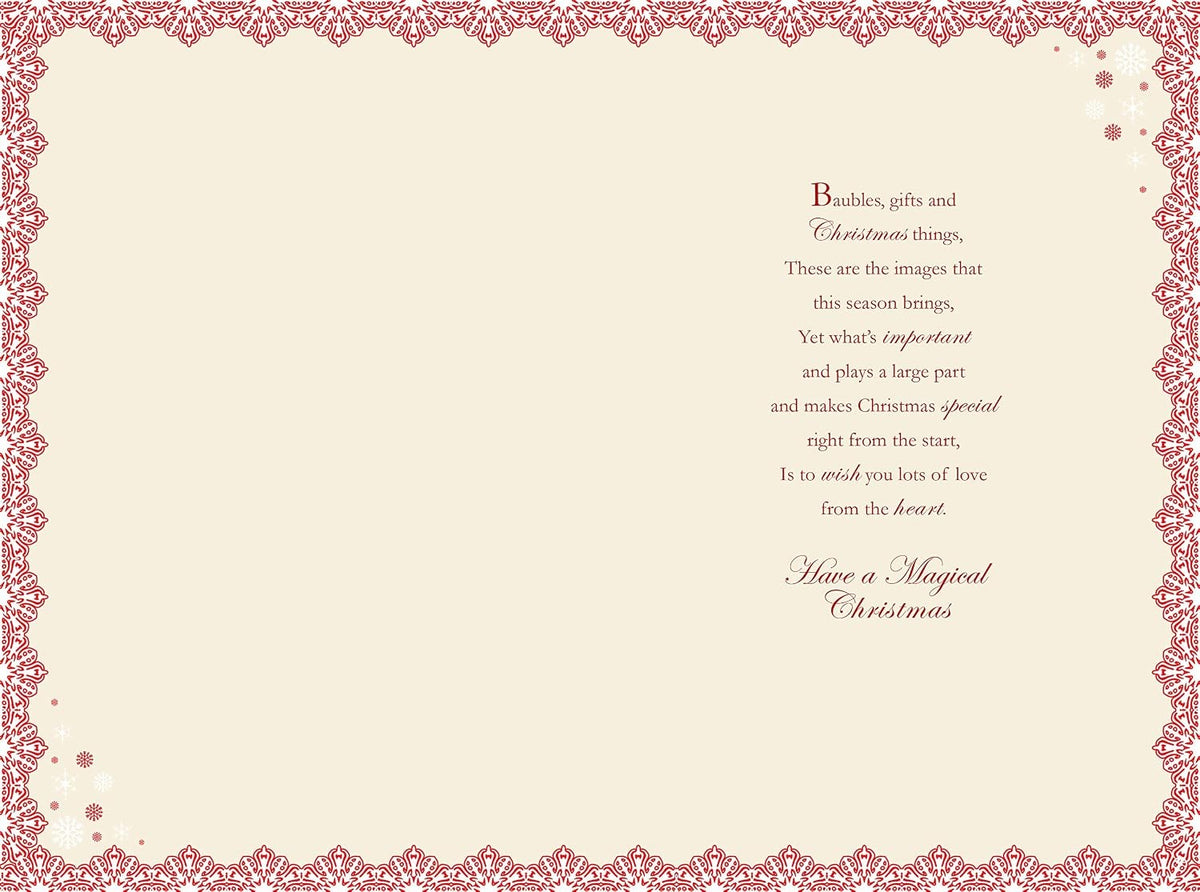Someone Special Christmas Card Pine Cones Baubles & Gifts Design Lovely Verse