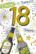 18th Happy Birthday Card Cheers & Beers to 18 Years Beer Design