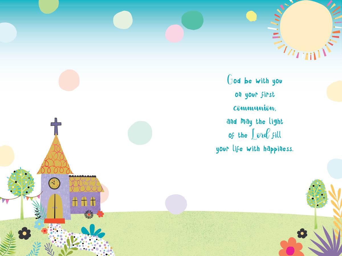 First Holy Communion Card On Your Bright Church Lovely Verse