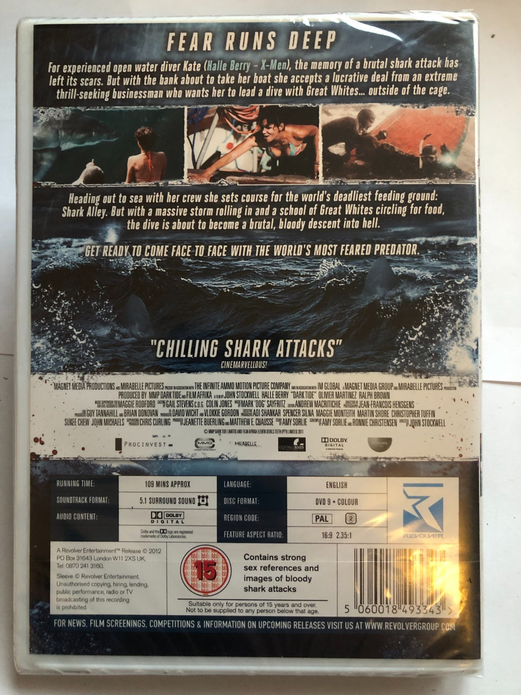Dark Tide (2012) DVD [Region 2] Halle Berry & Olivier Martinez NEW / SEALED