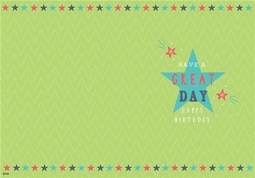 Friend Happy Birthday Card Bold Word & Star Design Lovely Verse