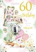 Happy 60th Birthday Card Female Foil Finish 8" x 6" Lovely Verse