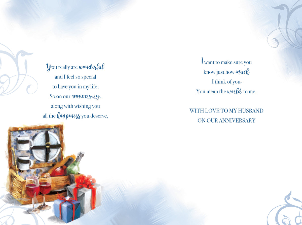 Husband Anniversary Card On Our Platinum 70th Hamper Happy Lovely Verse