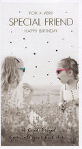 Friend Happy Birthday Card Poppies Field and Hearts Design  Lovely Verse