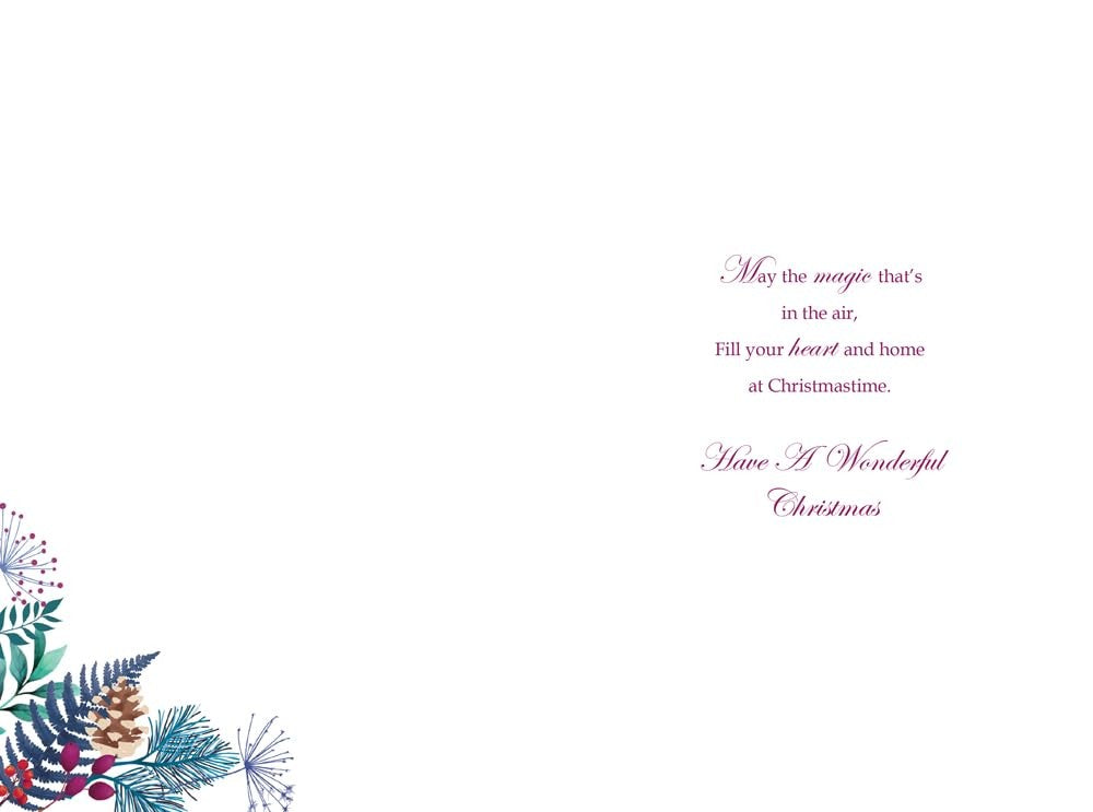 Christmas Card To Special Friend Large Cute Deer Snow Scene 15x23cm