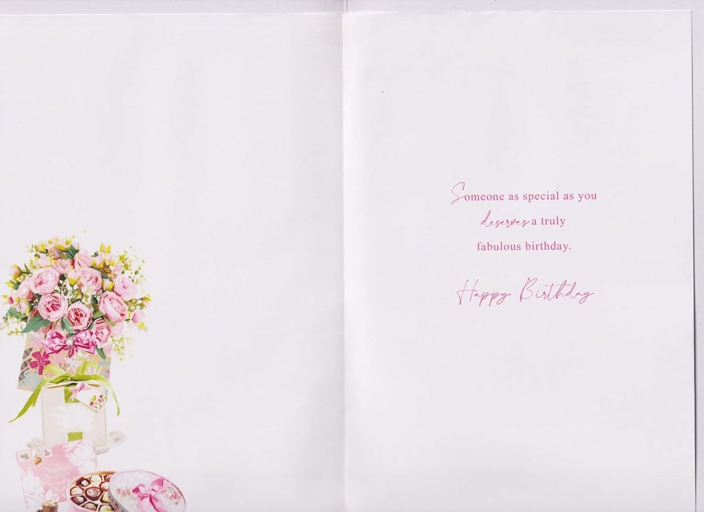 Friend 80th Birthday Card Floral Gift & Chocolate Design Quality Finish 15x23cm