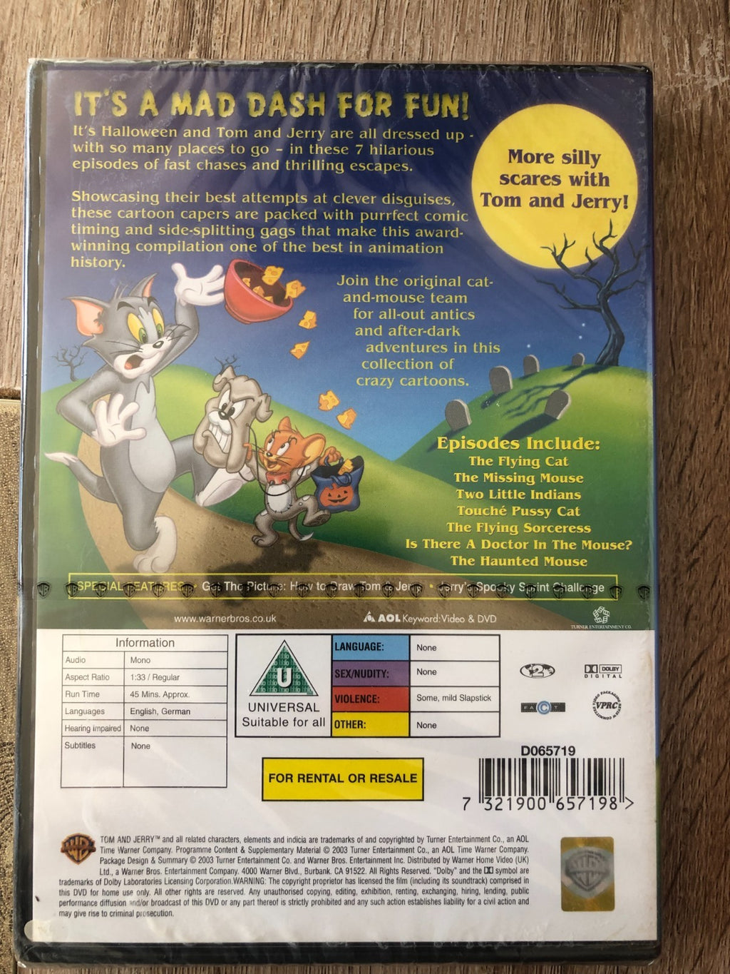 Tom and Jerry - Halloween Hijinks & Shrieks (DVD 2003) New & Sealed
