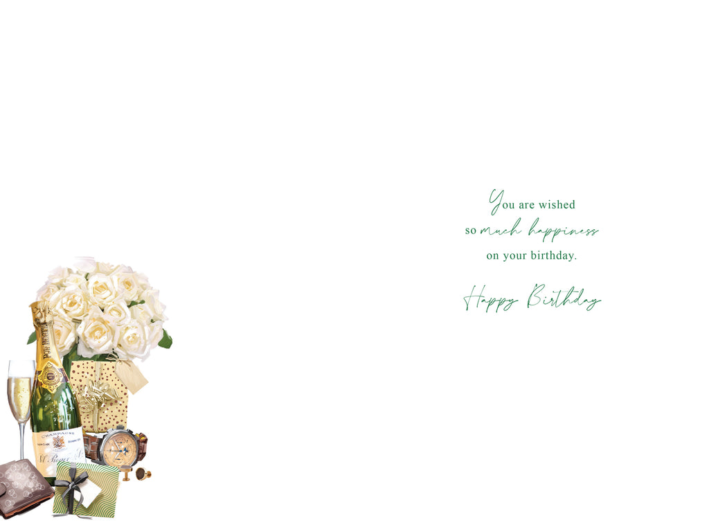 Happy 100th Birthday Card Male Foil Finish 9" x 6" Lovely Verse