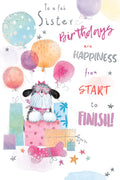 Sister Happy Birthday Card Are Happiness From The Start To Finish Cute Dog