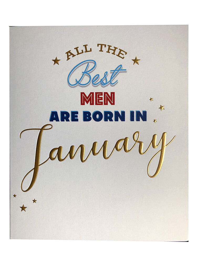 January Male Birthday Card All The Best Men Are Born In Happy Lovely Verse