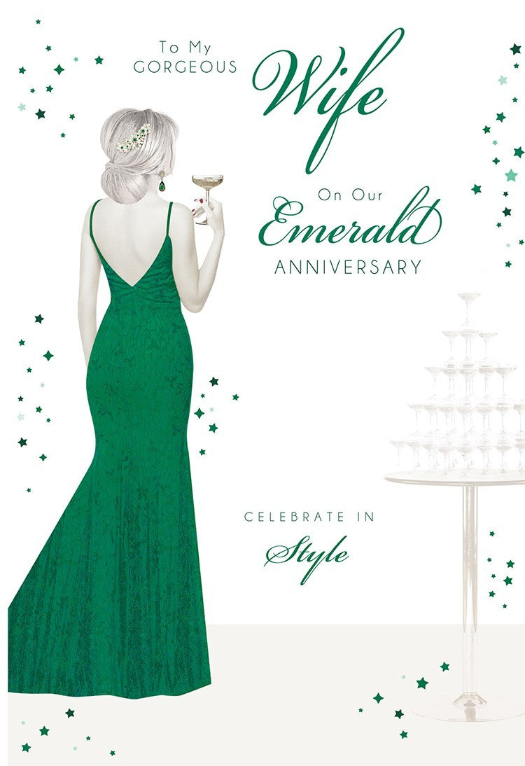 Wife Emerald 55th Anniversary Card - Celebrate in Style