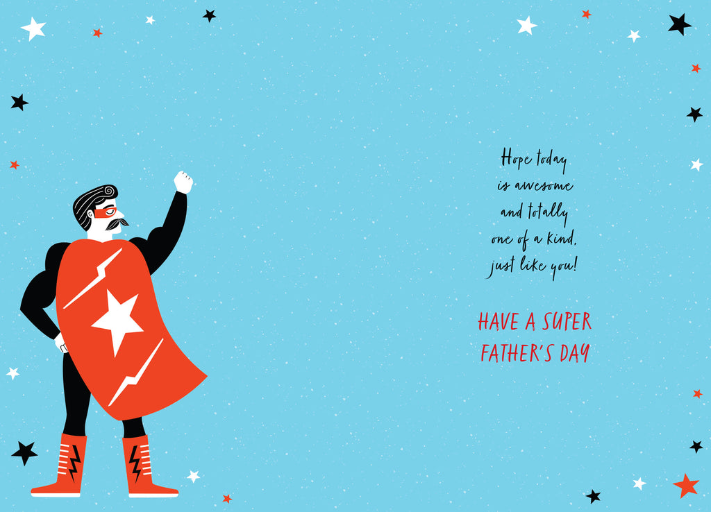 Fathers Day Card Open The Greatest No.1 Super Hero & Legend Lovely Verse
