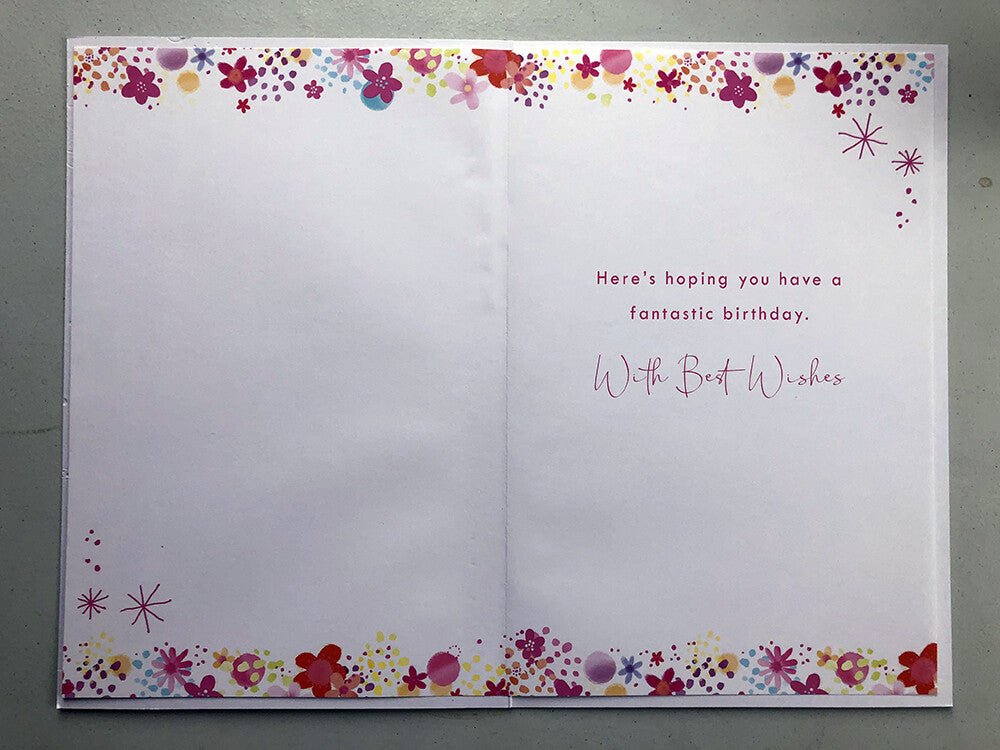 30th Happy Birthday Card Age 30 Today Bright Dress & Flowers Female Lovely Verse