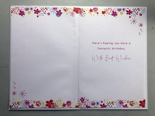 30th Happy Birthday Card Age 30 Today Bright Dress & Flowers Female Lovely Verse