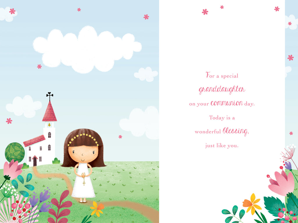 Granddaughter Holy Communion Card On Your First Lovely Verse