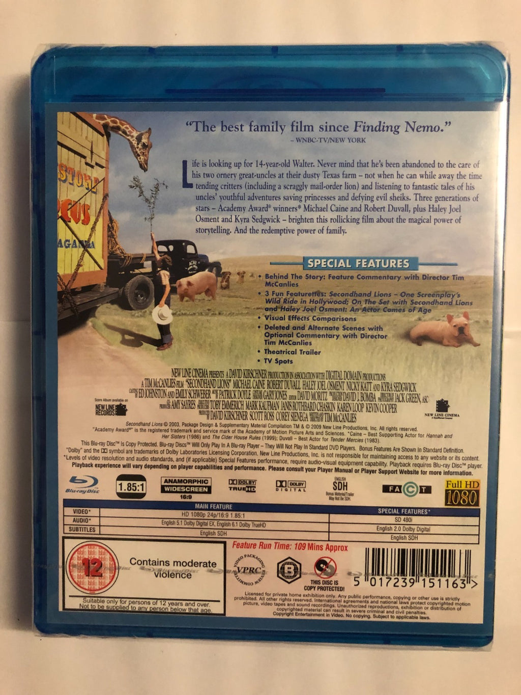 Secondhand Lions (12) 2003 Blu-ray Brand New UK Release Genuine Fast Region 2