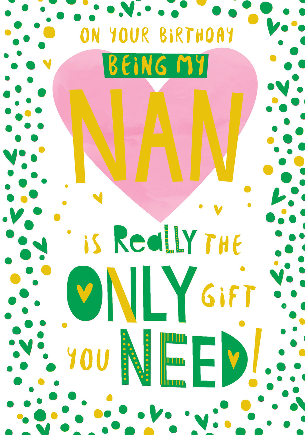 Nan Happy Birthday Card Being My Is Really The Only Gift You Need