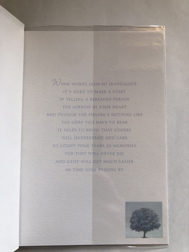 With Sympathy Condolence Card On The Loss Of Your Dad Blue Tree