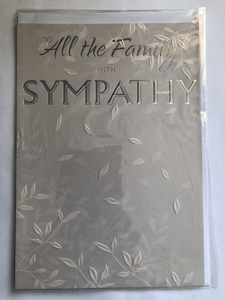With Sympathy Condolence Card To All The Family Leaves