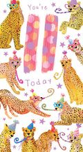 Age 11 Female 11th Birthday Card Cheetahs 9" x 5" Lovely Verse