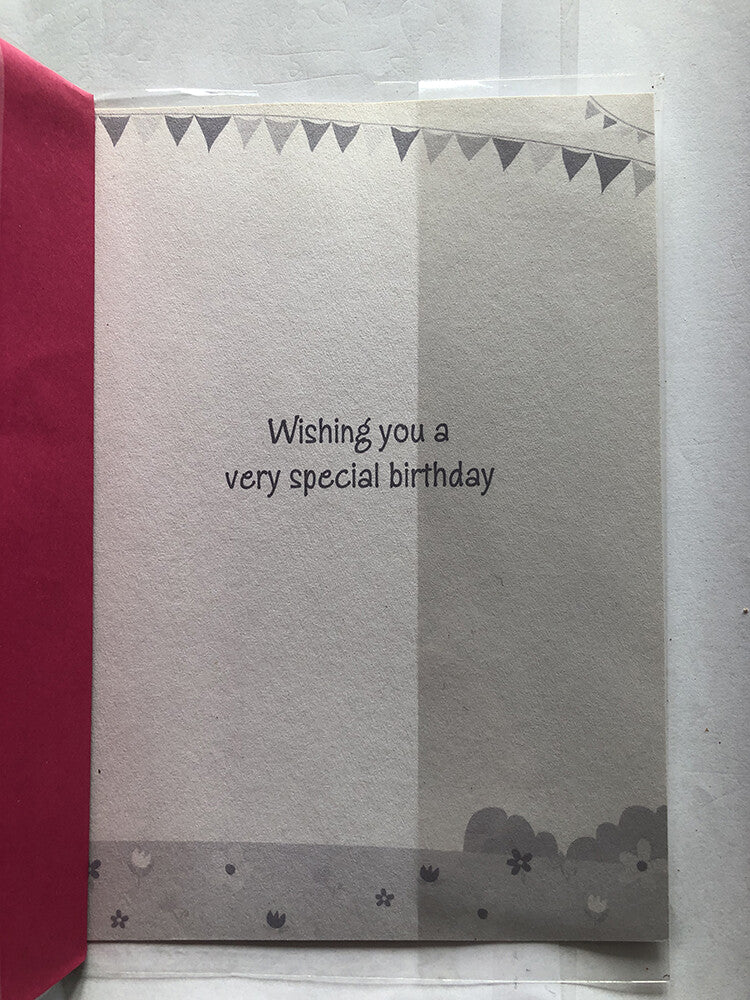 Goddaughter Happy Birthday Card Girl Car Bunting Hearts
