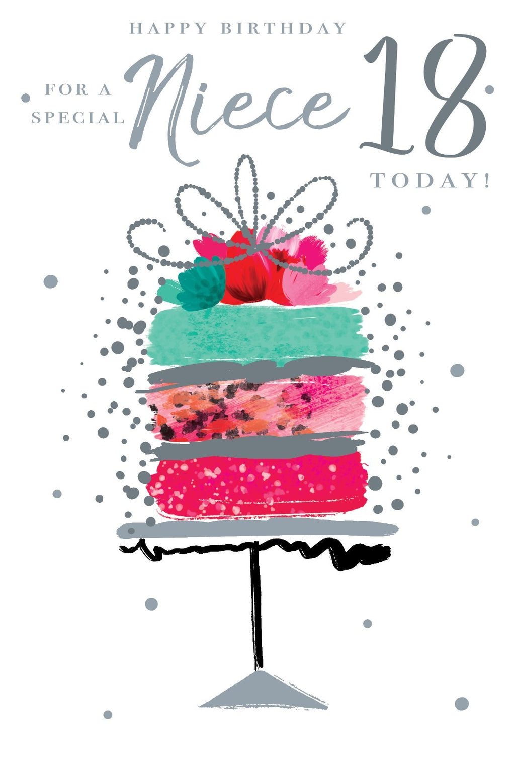 Niece 18th Birthday Card - Special 18 Today - Modern Cake Design