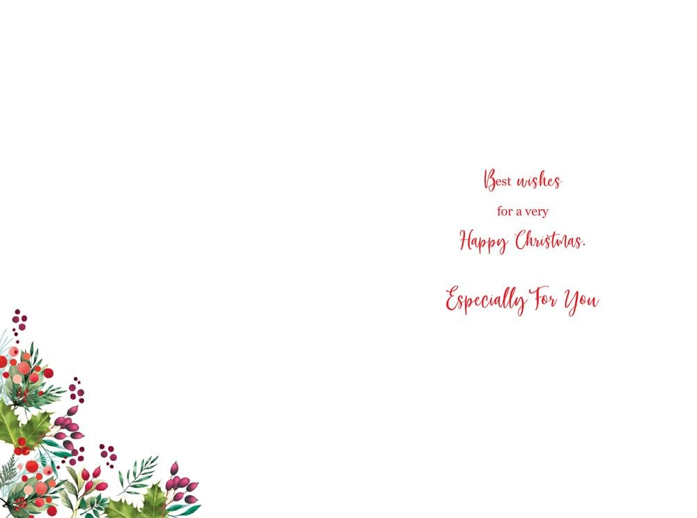 Christmas Card To All The Family Large Presents Gifts Baubles 15x23cm