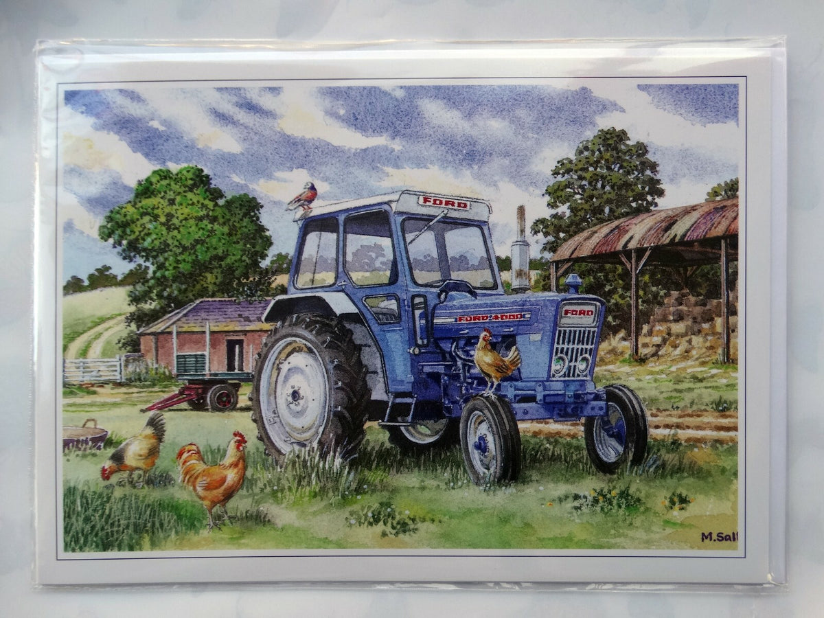 1970 Ford 4000 3 Cylinder Diesel Tractor Design Blank Christmas Birthday Card