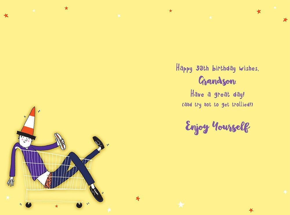 Grandson 30th Birthday Card On Your 30 Happy Lovely Verse