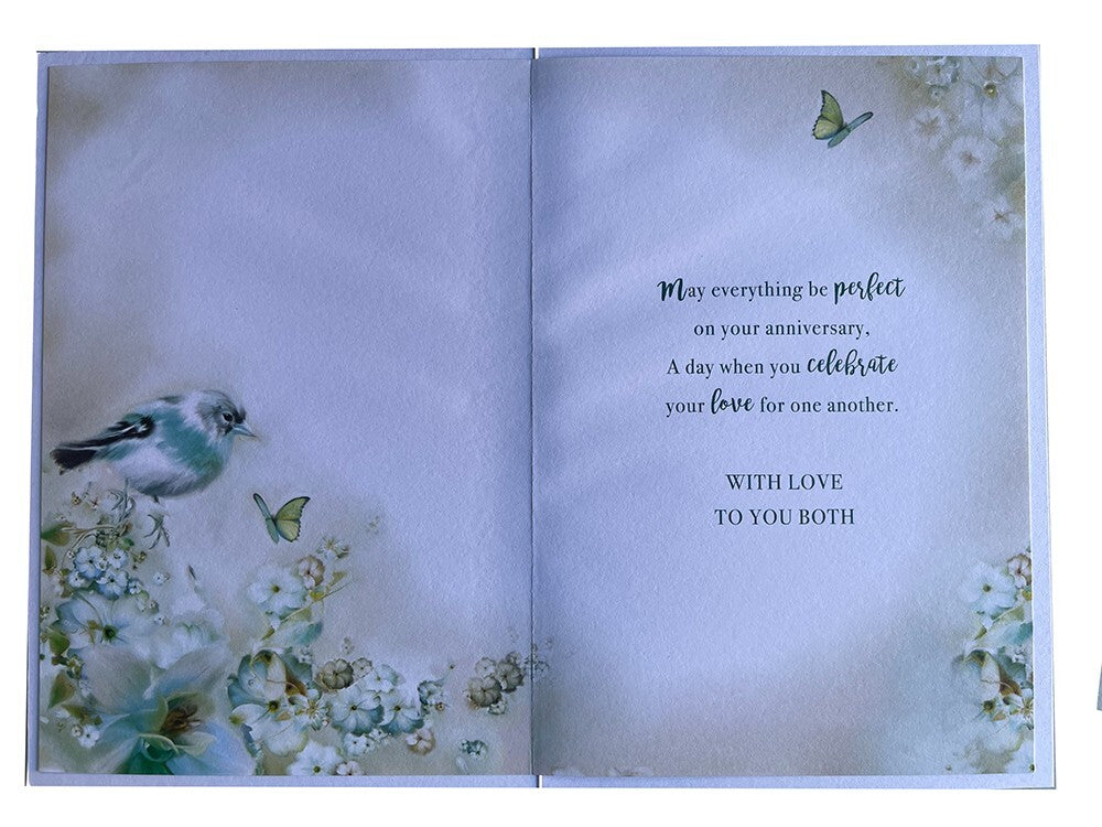 Happy Sapphire Anniversary Card - Birds & Blue Heart Design, To You Both