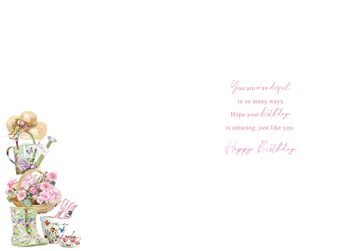 Happy 80th Birthday Card Female Foil Finish 8" x 6" Lovely Verse