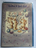 Good Luck Best Wishes Card Goodbye 3 Bears Surprise Party Sign Balloons