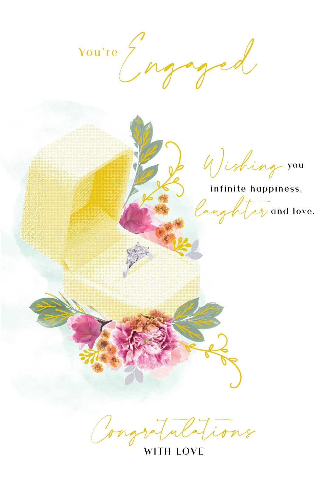 You're Engaged Engagement Card Ring Foil Finish Lovely Verse