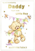 Daddy Happy Birthday Card From Your Little Boy Bear Design