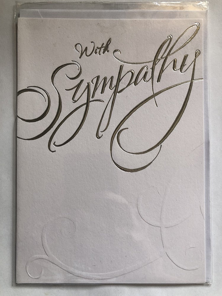 With Sympathy Condolence Card Silver Foil