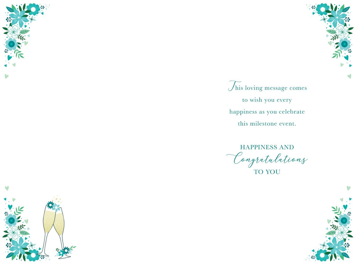 Emerald 55th Anniversary Card Champagne Foil Finish Lovely Verse