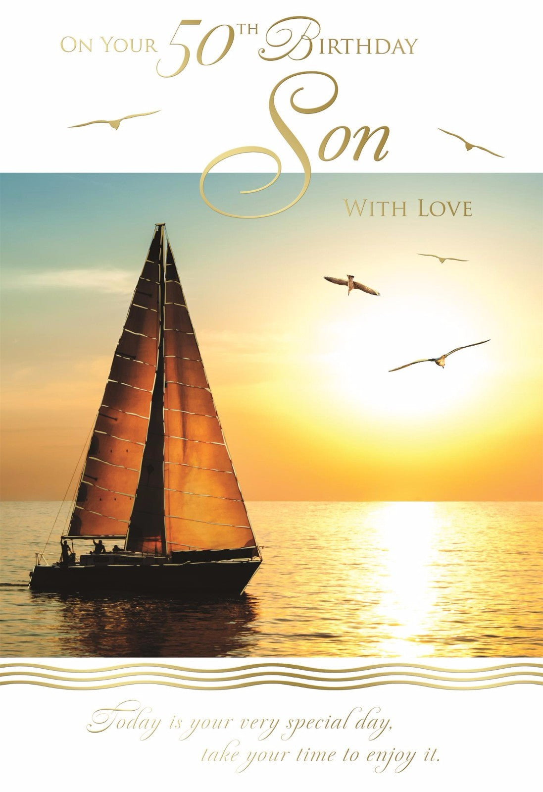 Son 50th Birthday Card With Love Yacht Design Happy Birthday