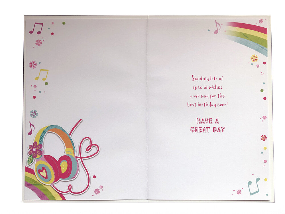 Niece 8th Birthday Card Age 8 Have A Great Day Headphones Happy