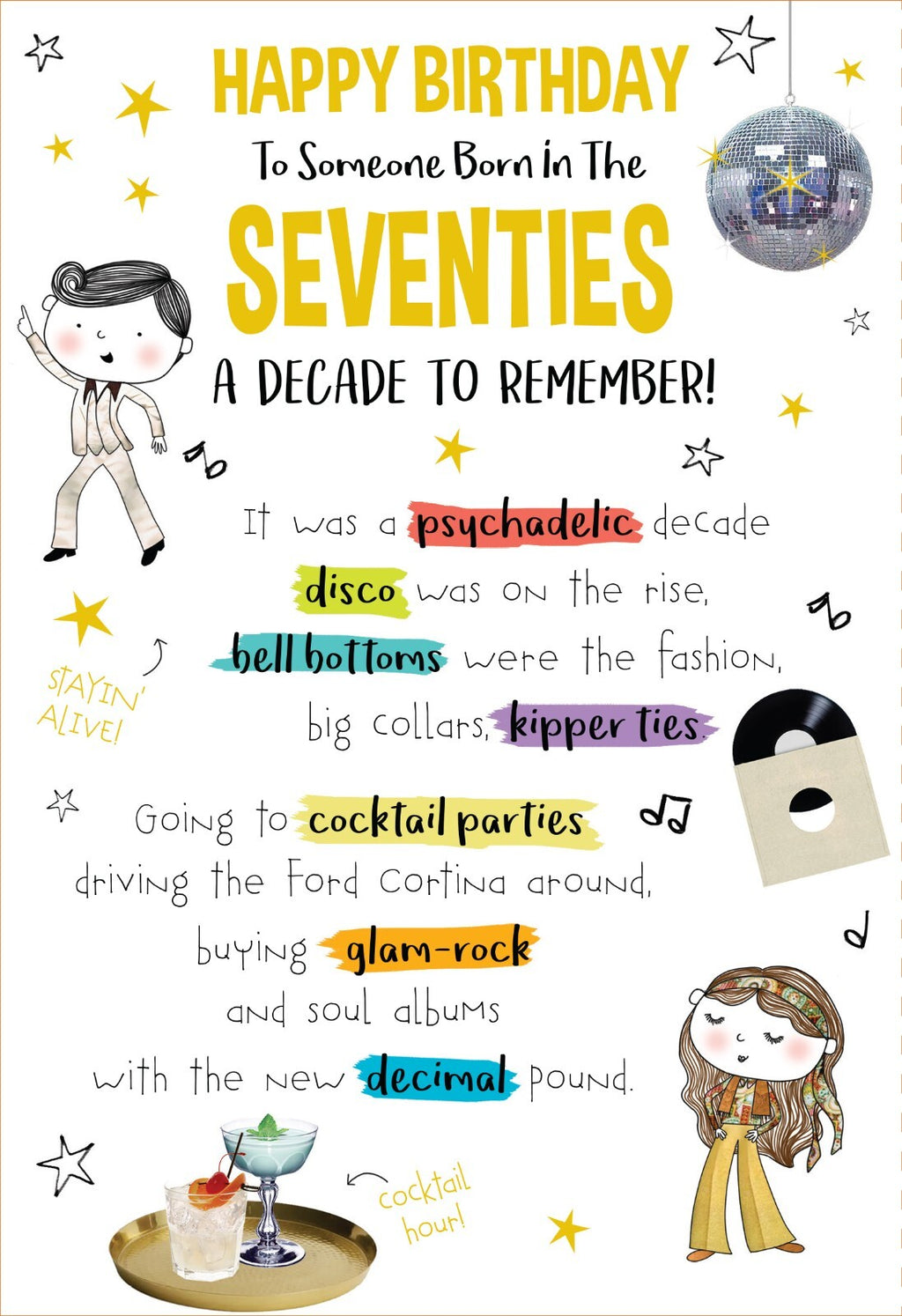 Someone Born In The 70's Happy Birthday Card A Decade To Remember 1970's