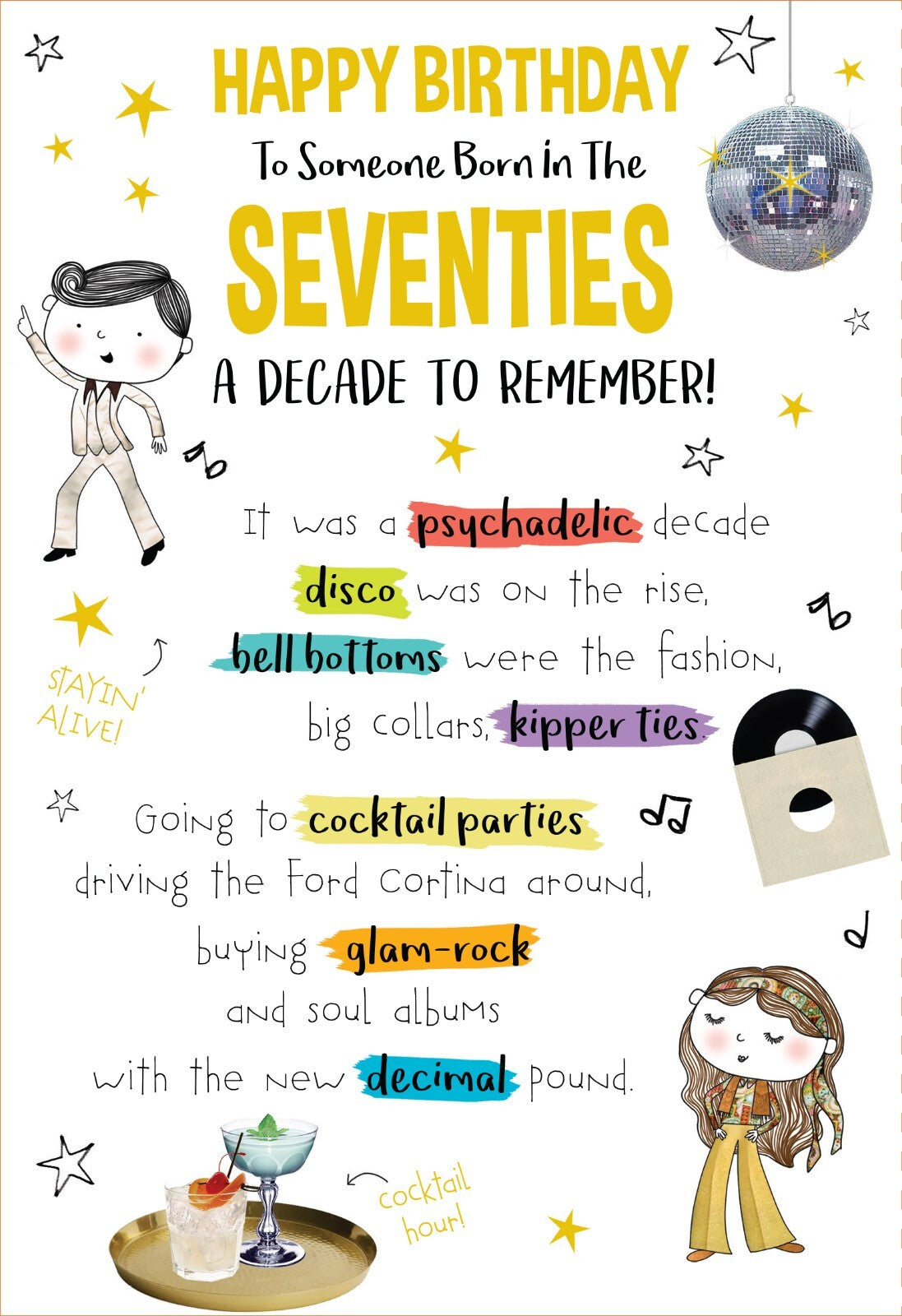 Someone Born In The 70's Happy Birthday Card A Decade To Remember 1970's