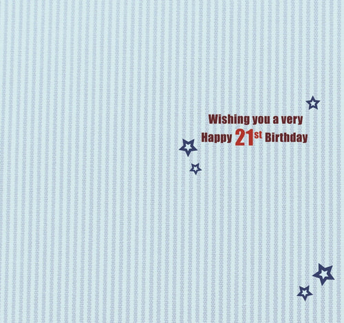 21st Happy Birthday Card Wishing You A Great Birthday Congratulations 21 Rosette