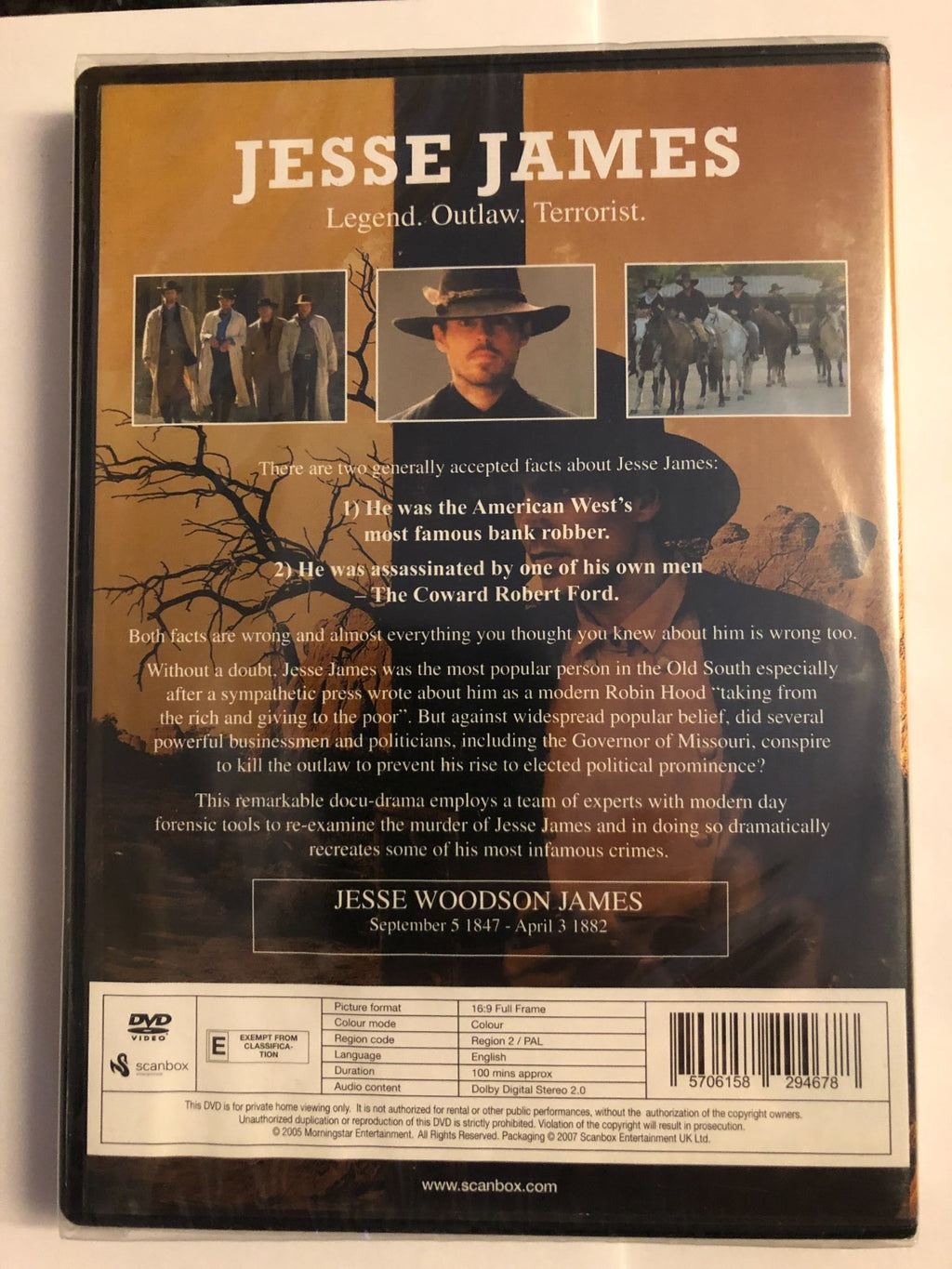 Jesse James - Legend. Outlaw. Terrorist (DVD, 2007)  Brand new and sealed
