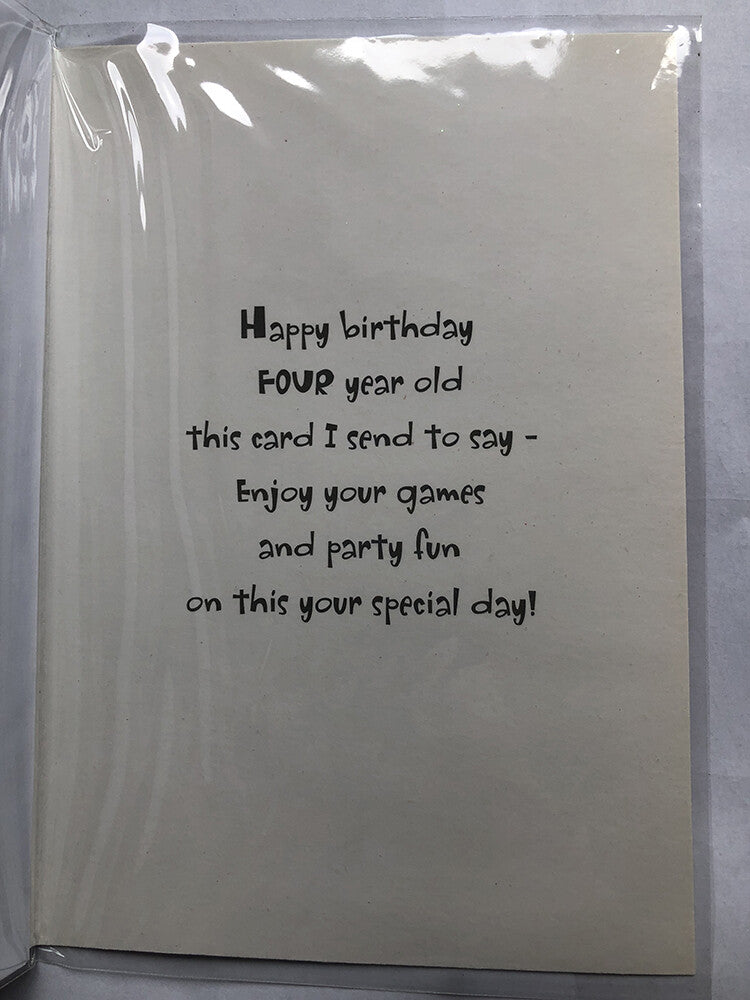 Age 4 Female Birthday Card 4th Bright Letters Word Flowers